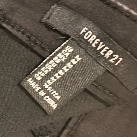 Forever 21 Faux Leather Flat Front Panel Rear Zipper Pants Mixed Medium - Picture 4 of 6